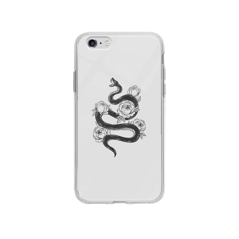 Coque Serpent Et Fleurs Monochromes pour iPhone 6S Plus - Coque Wiqeo 5€-10€, Animaux, Fleur, Illustration, iPhone 6S Plus, Iris D Wiqeo, Déstockeur de Coques Pour iPhone