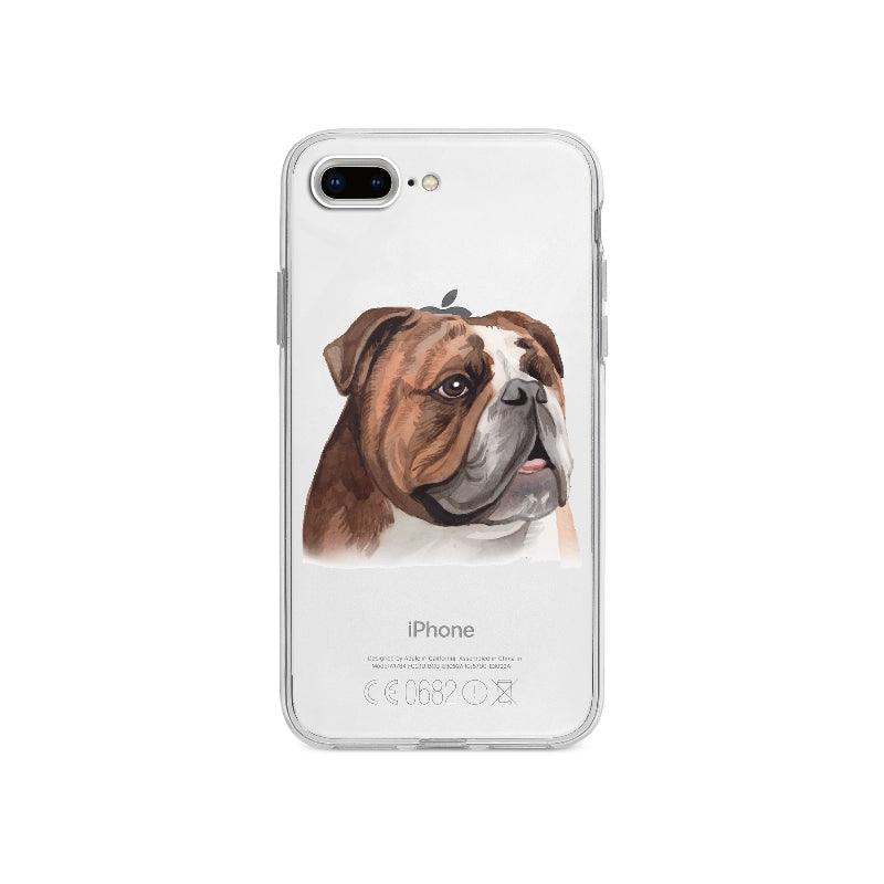 Coque Aquarelle Portrait Bulldog pour iPhone 7 Plus - Transparent