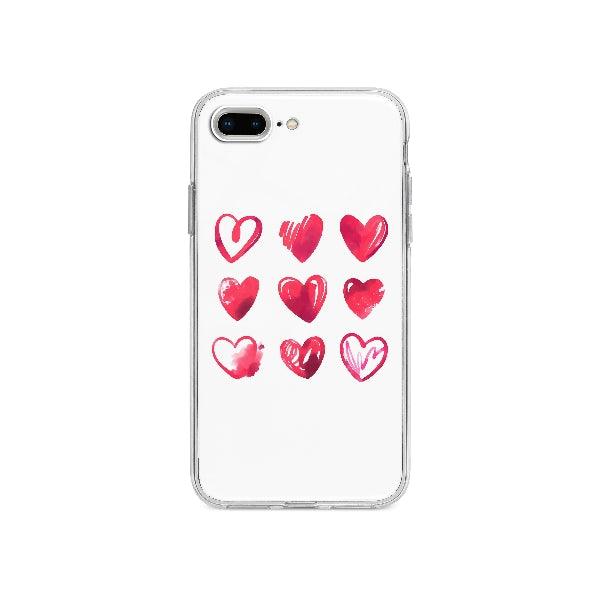 Coque Coeurs Dessinés pour iPhone 7 Plus - Coque Wiqeo 10€-15€, Axel L, Coeurs, iPhone 7 Plus, Mignon, Motif Wiqeo, Déstockeur de Coques Pour iPhone