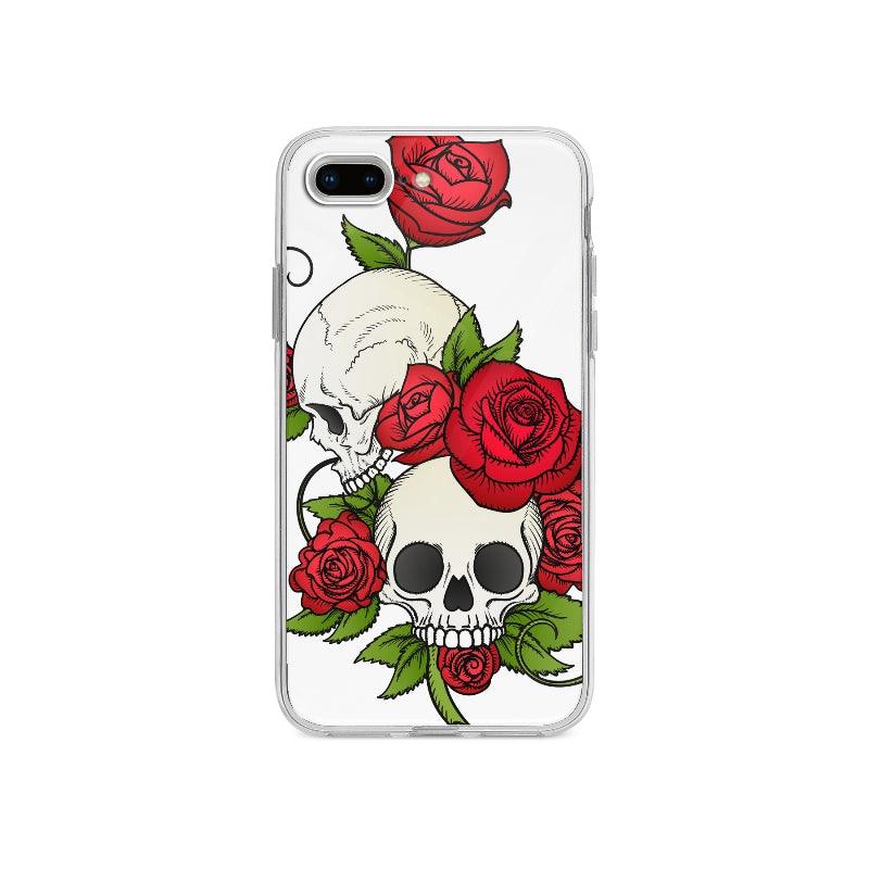 Coque Crânes Et Roses pour iPhone 7 Plus - Coque Wiqeo 10€-15€, Ella E, Fleur, Illustration, iPhone 7 Plus, Vintage Wiqeo, Déstockeur de Coques Pour iPhone