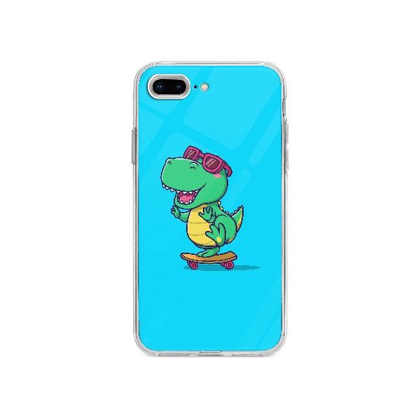 Coque Dinosaure En Skateboard pour iPhone 7 Plus - Coque Wiqeo 10€-15€, Anais G, Animaux, Illustration, iPhone 7 Plus, Mignon Wiqeo, Déstockeur de Coques Pour iPhone