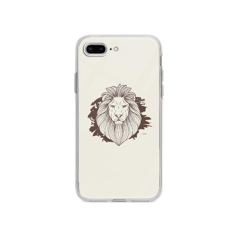 Coque Tête De Lion Dessinée pour iPhone 7 Plus - Coque Wiqeo 10€-15€, Animaux, Illustration, iPhone 7 Plus, Irene S Wiqeo, Déstockeur de Coques Pour iPhone