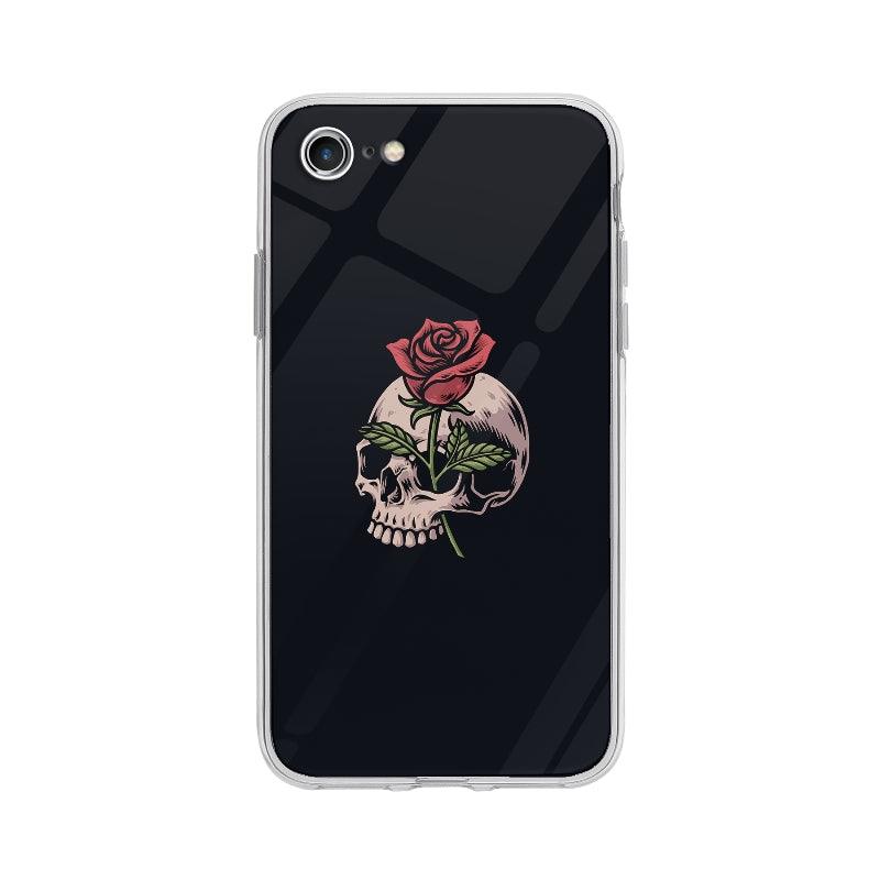 Coque Crâne Et Rose pour iPhone 7 - Coque Wiqeo 10€-15€, Fleur, Illustration, iPhone 7, Megane N Wiqeo, Déstockeur de Coques Pour iPhone