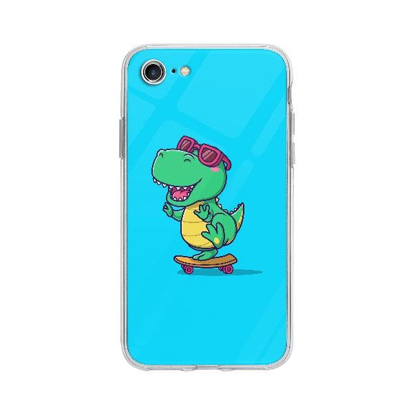 Coque Dinosaure En Skateboard pour iPhone 7 - Coque Wiqeo 10€-15€, Anais G, Animaux, Illustration, iPhone 7, Mignon Wiqeo, Déstockeur de Coques Pour iPhone