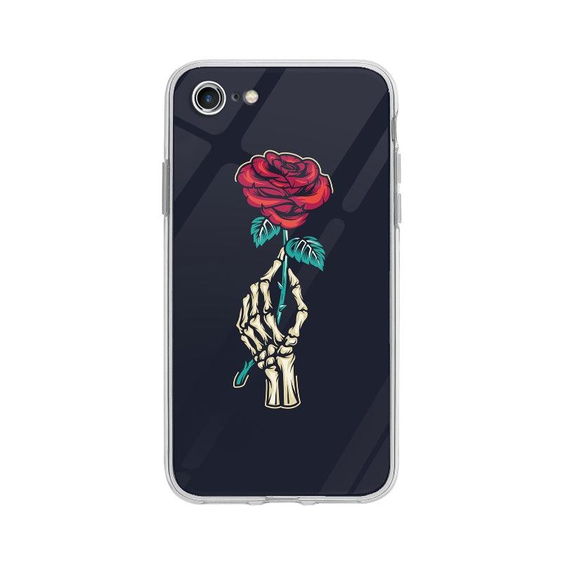 Coque Main Squelette Et Rose pour iPhone 7 - Coque Wiqeo 10€-15€, Damien S, Fleur, Illustration, iPhone 7, Vintage Wiqeo, Déstockeur de Coques Pour iPhone