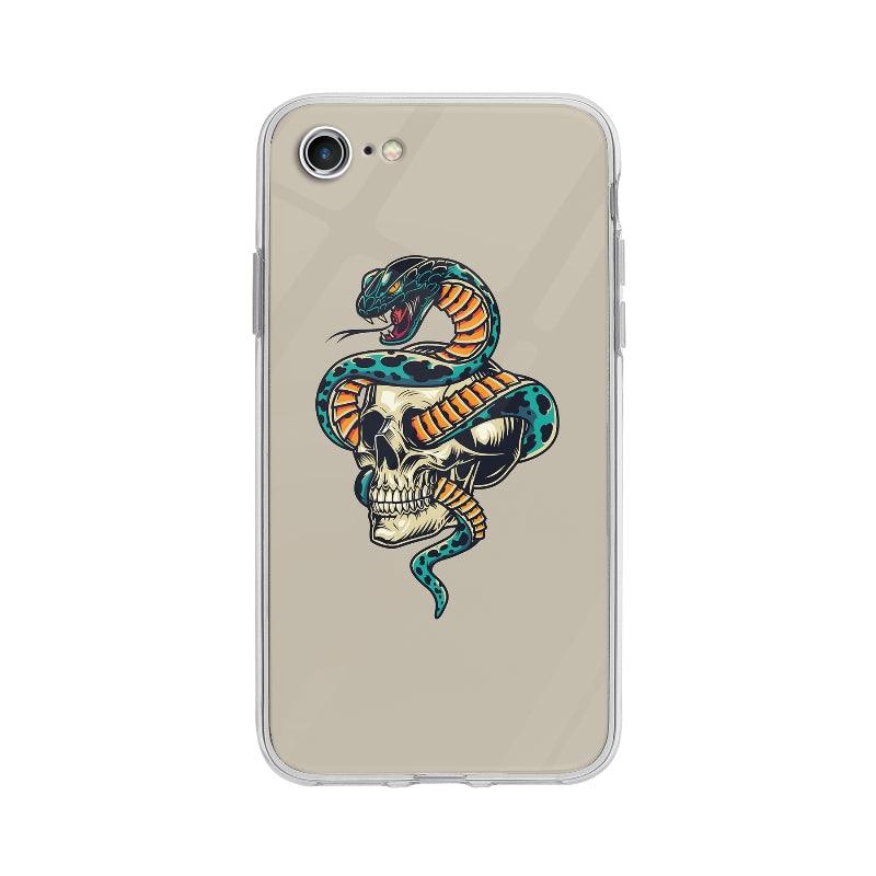 Coque Serpent Et Tête De Mort pour iPhone 7 - Coque Wiqeo 10€-15€, Animaux, Emmanuel P, Illustration, iPhone 7 Wiqeo, Déstockeur de Coques Pour iPhone