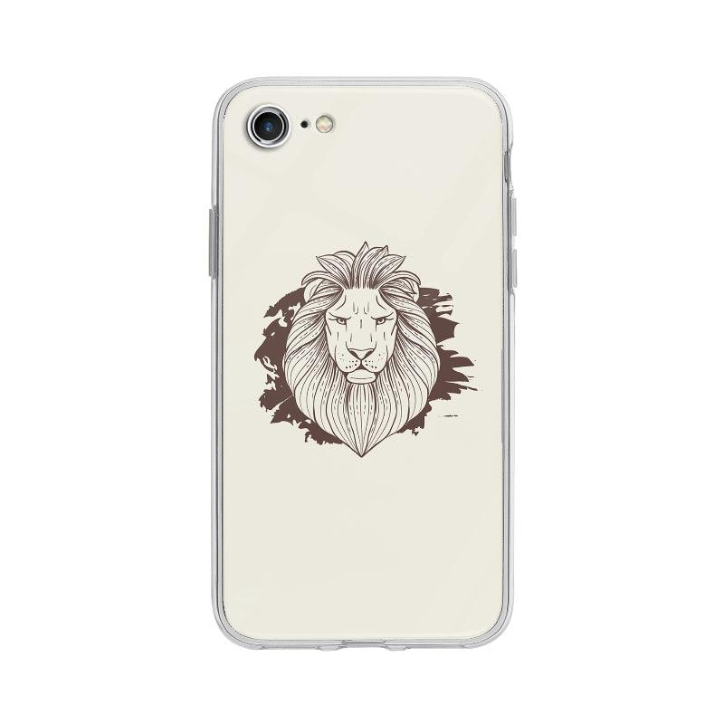 Coque Tête De Lion Dessinée pour iPhone 7 - Coque Wiqeo 10€-15€, Animaux, Illustration, iPhone 7, Irene S Wiqeo, Déstockeur de Coques Pour iPhone