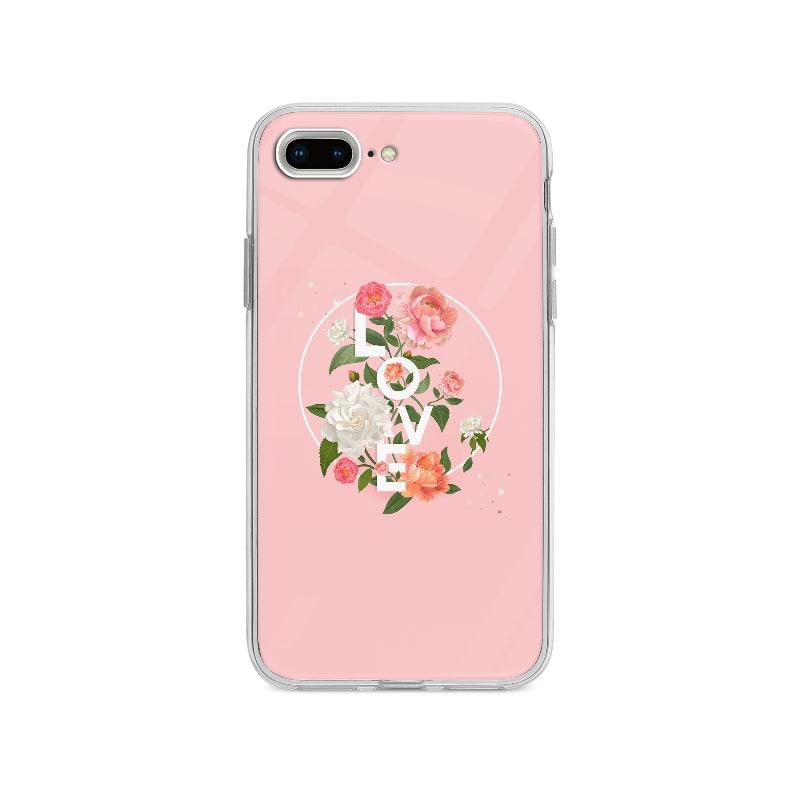 Coque Badge Love Floral pour iPhone 8 Plus - Coque Wiqeo 10€-15€, Alais B, Fleur, Illustration, iPhone 8 Plus, Texte Wiqeo, Déstockeur de Coques Pour iPhone
