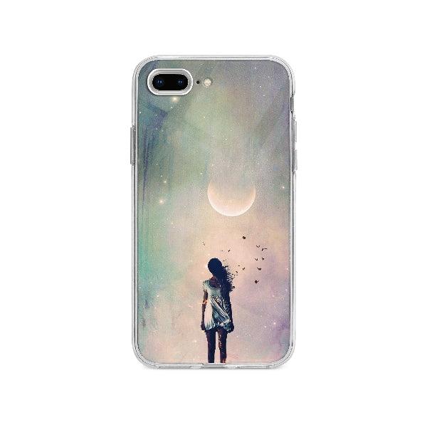 Coque Femme Sous La Lune pour iPhone 8 Plus - Coque Wiqeo 10€-15€, Femme, iPhone 8 Plus, Iris D, Lune Wiqeo, Déstockeur de Coques Pour iPhone