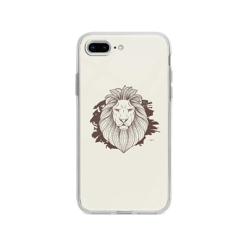 Coque Tête De Lion Dessinée pour iPhone 8 Plus - Coque Wiqeo 10€-15€, Animaux, Illustration, iPhone 8 Plus, Irene S Wiqeo, Déstockeur de Coques Pour iPhone