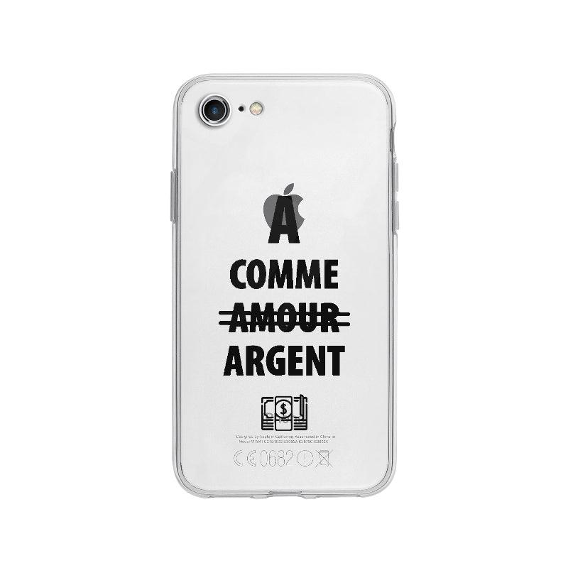 Coque A Comme Amour Argent pour iPhone 8 - Coque Wiqeo 10€-15€, Drôle, Eve M, Expression, Fierté, Français, iPhone 8, Tempérament Wiqeo, Déstockeur de Coques Pour iPhone