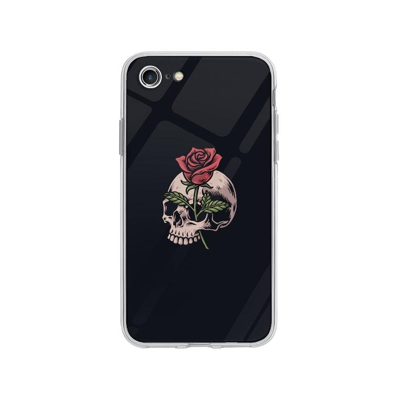 Coque Crâne Et Rose pour iPhone 8 - Coque Wiqeo 10€-15€, Fleur, Illustration, iPhone 8, Megane N Wiqeo, Déstockeur de Coques Pour iPhone