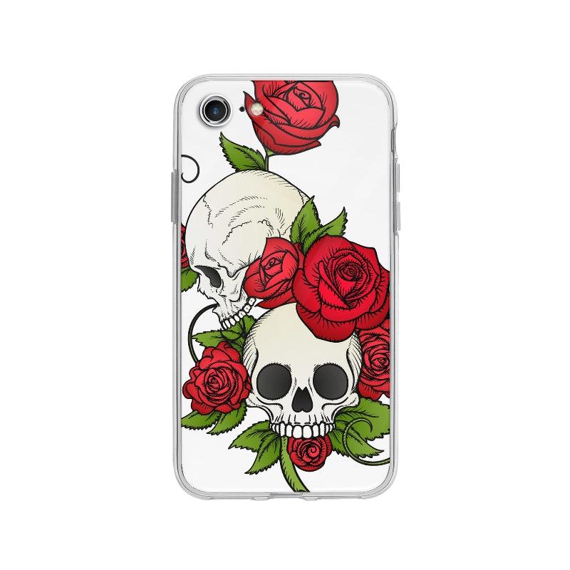 Coque Crânes Et Roses pour iPhone 8 - Coque Wiqeo 10€-15€, Ella E, Fleur, Illustration, iPhone 8, Vintage Wiqeo, Déstockeur de Coques Pour iPhone