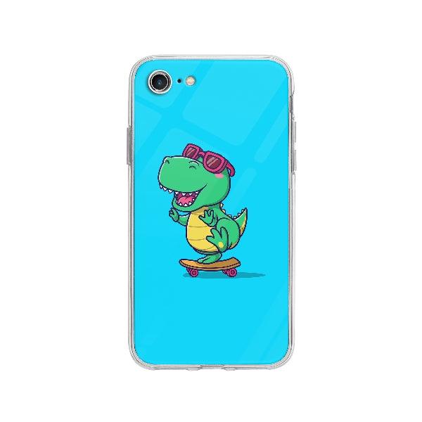 Coque Dinosaure En Skateboard pour iPhone 8 - Coque Wiqeo 10€-15€, Anais G, Animaux, Illustration, iPhone 8, Mignon Wiqeo, Déstockeur de Coques Pour iPhone