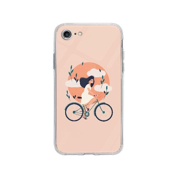Coque Femme En Vélo pour iPhone 8 - Transparent