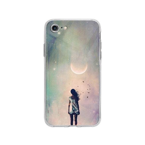 Coque Femme Sous La Lune pour iPhone 8 - Transparent