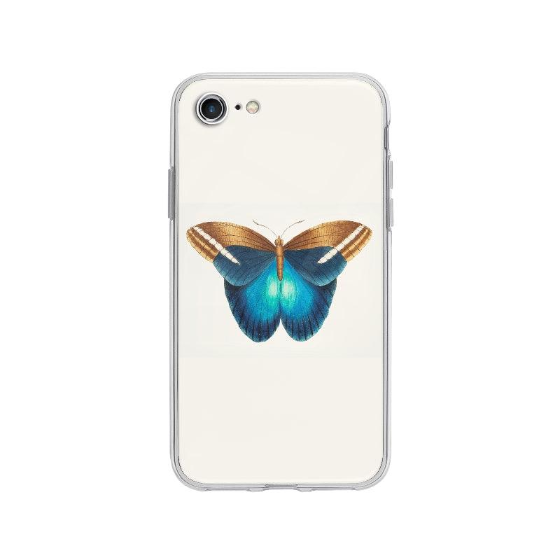 Coque Papillon Bleu Doré pour iPhone 8 - Coque Wiqeo 10€-15€, Animaux, Illustration, iPhone 8, Laure R Wiqeo, Déstockeur de Coques Pour iPhone