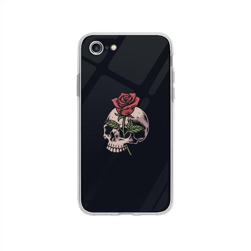 Coque Crâne Et Rose pour iPhone SE 2020 - Coque Wiqeo 10€-15€, Fleur, Illustration, iPhone SE 2020, Megane N Wiqeo, Déstockeur de Coques Pour iPhone