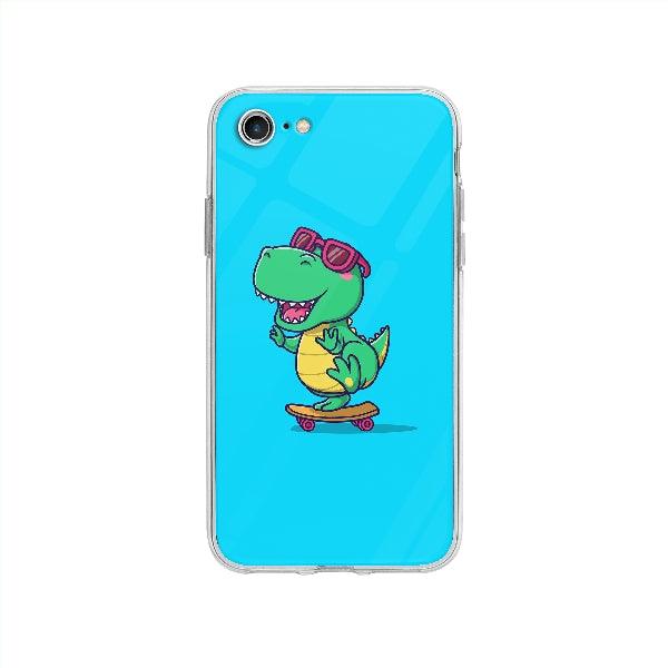 Coque Dinosaure En Skateboard pour iPhone SE 2020 - Transparent