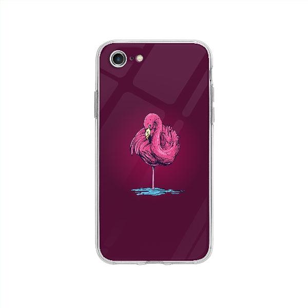 Coque Flamant Rose En Pose pour iPhone SE 2020 - Coque Wiqeo 10€-15€, Animaux, Illustration, iPhone SE 2020, Lydie T Wiqeo, Déstockeur de Coques Pour iPhone