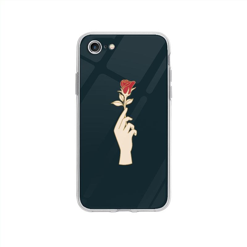 Coque Main Et Rose pour iPhone SE 2020 - Transparent