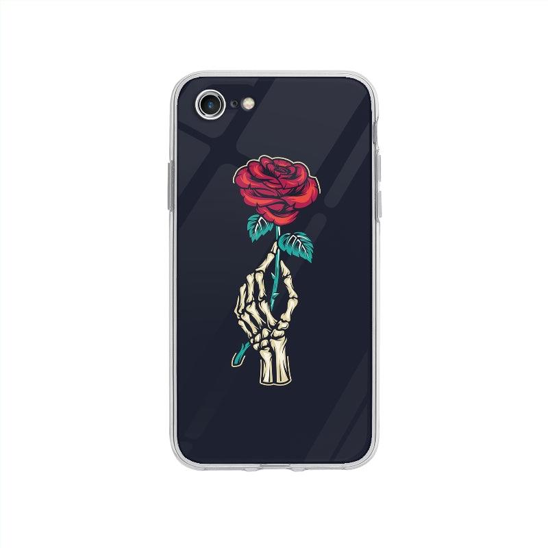 Coque Main Squelette Et Rose pour iPhone SE 2020 - Coque Wiqeo 10€-15€, Damien S, Fleur, Illustration, iPhone SE 2020, Vintage Wiqeo, Déstockeur de Coques Pour iPhone