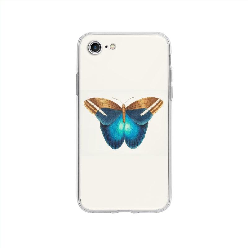 Coque Papillon Bleu Doré pour iPhone SE 2020 - Coque Wiqeo 10€-15€, Animaux, Illustration, iPhone SE 2020, Laure R Wiqeo, Déstockeur de Coques Pour iPhone