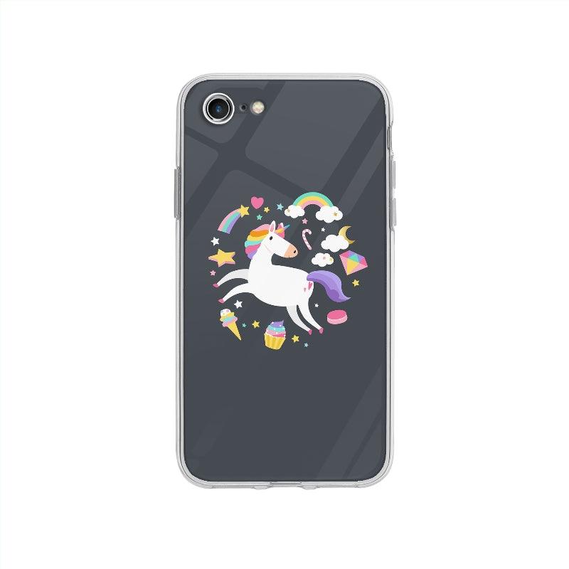 Coque Unicorne Magique pour iPhone SE 2020 - Coque Wiqeo 10€-15€, Animaux, Illustration, iPhone SE 2020, Mignon, Rachel B Wiqeo, Déstockeur de Coques Pour iPhone