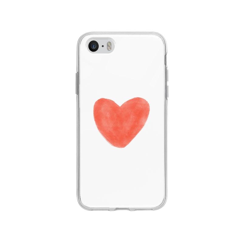 Coque Coeur En Aquarelle pour iPhone SE - Coque Wiqeo 5€-10€, Coeurs, Illustration, iPhone SE, Lydie T Wiqeo, Déstockeur de Coques Pour iPhone