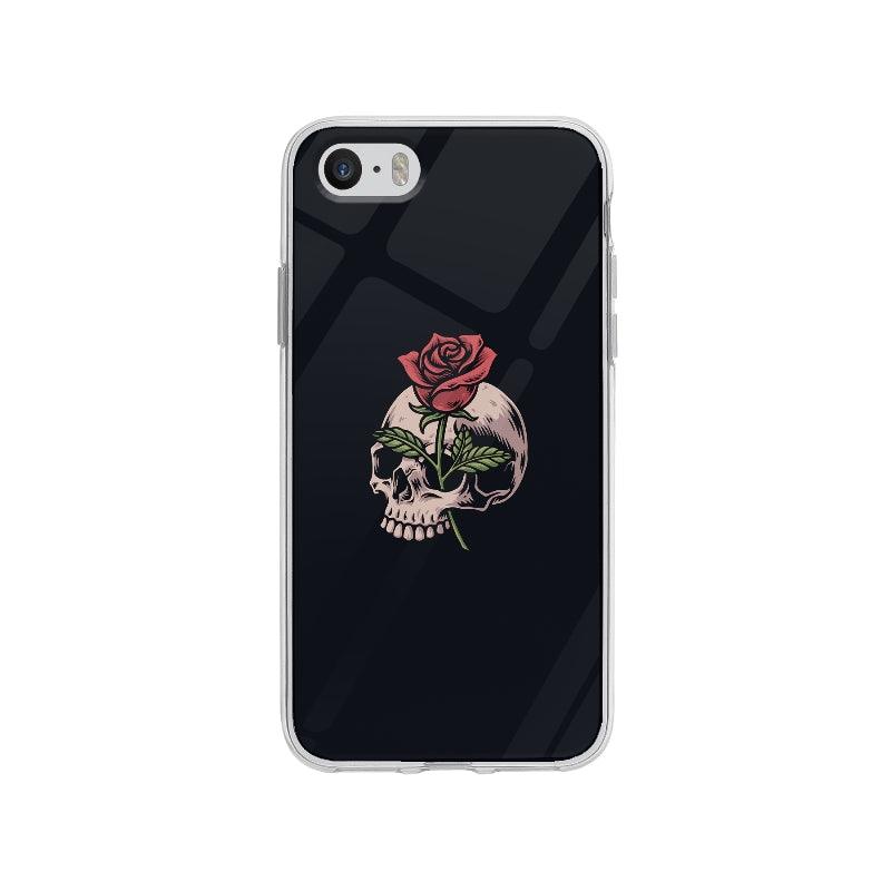 Coque Crâne Et Rose pour iPhone SE - Coque Wiqeo 5€-10€, Fleur, Illustration, iPhone SE, Megane N Wiqeo, Déstockeur de Coques Pour iPhone