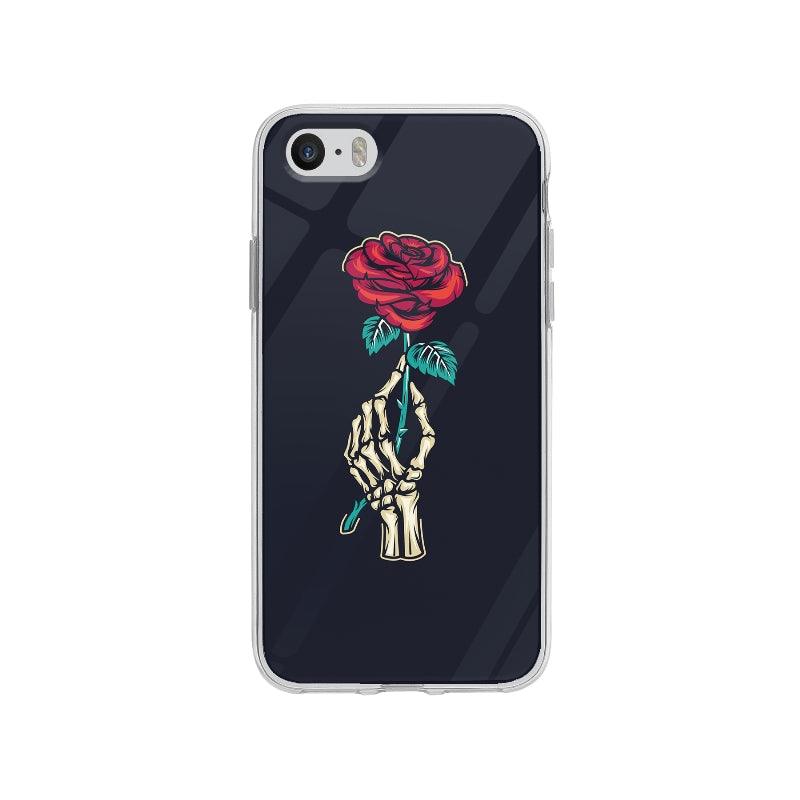 Coque Main Squelette Et Rose pour iPhone SE - Coque Wiqeo 5€-10€, Damien S, Fleur, Illustration, iPhone SE, Vintage Wiqeo, Déstockeur de Coques Pour iPhone