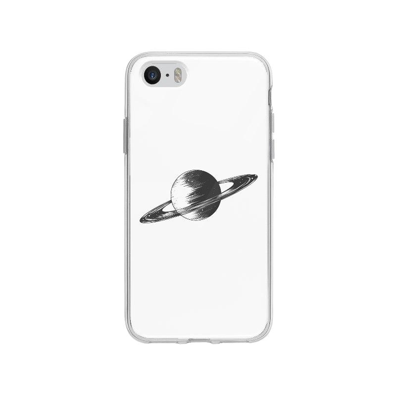 Coque Saturne Monochrome pour iPhone SE - Coque Wiqeo 5€-10€, Espace, Illustration, iPhone SE, Oriane G Wiqeo, Déstockeur de Coques Pour iPhone