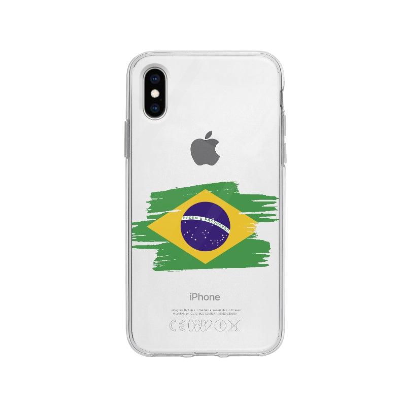 Coque Brésil pour iPhone X - Coque Wiqeo 10€-15€, Brésil, Drapeau, Giselle D, iPhone X, Pays Wiqeo, Déstockeur de Coques Pour iPhone