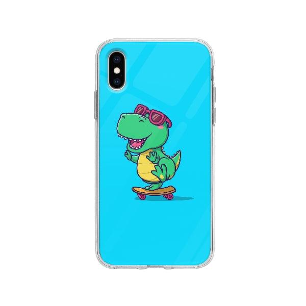 Coque Dinosaure En Skateboard pour iPhone X - Coque Wiqeo 10€-15€, Anais G, Animaux, Illustration, iPhone X, Mignon Wiqeo, Déstockeur de Coques Pour iPhone