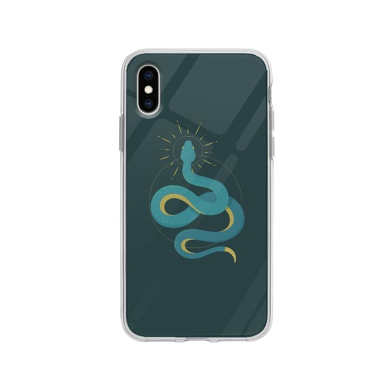 Coque Serpent Bleuâtre pour iPhone X - Coque Wiqeo 10€-15€, Animaux, Ella E, Géométrie, Illustration, iPhone X Wiqeo, Déstockeur de Coques Pour iPhone