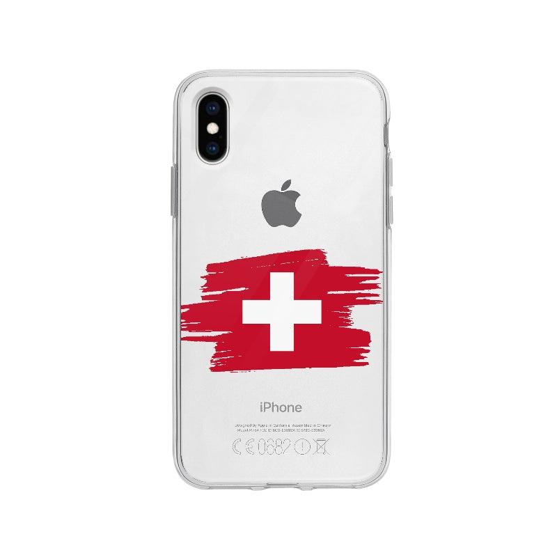 Coque Suisse pour iPhone X - Coque Wiqeo 10€-15€, Camille H, Drapeau, iPhone X, Pays, Suisse Wiqeo, Déstockeur de Coques Pour iPhone