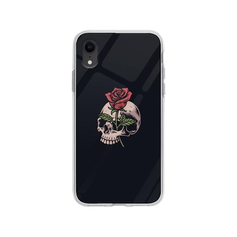 Coque Crâne Et Rose pour iPhone XR - Coque Wiqeo 10€-15€, Fleur, Illustration, iPhone XR, Megane N Wiqeo, Déstockeur de Coques Pour iPhone
