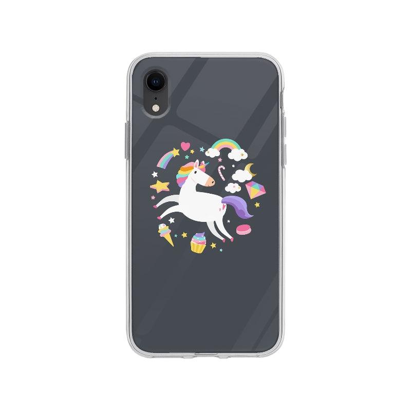 Coque Unicorne Magique pour iPhone XR - Coque Wiqeo 10€-15€, Animaux, Illustration, iPhone XR, Mignon, Rachel B Wiqeo, Déstockeur de Coques Pour iPhone