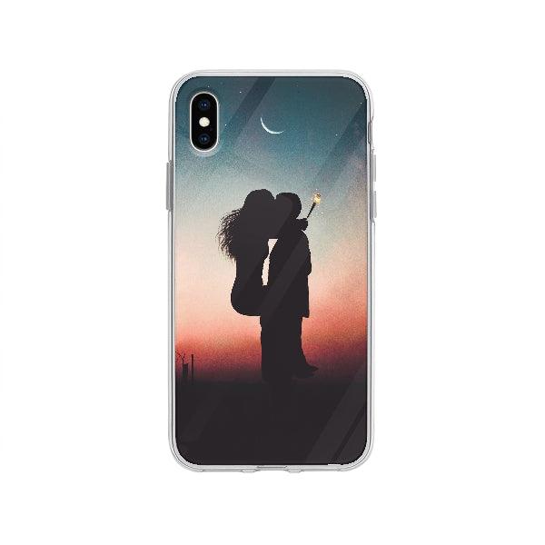 Coque Couple S'embrasse Sous La Lune pour iPhone XS Max - Coque Wiqeo 10€-15€, Amour, Claudine M, Couple, iPhone XS Max, Lune Wiqeo, Déstockeur de Coques Pour iPhone