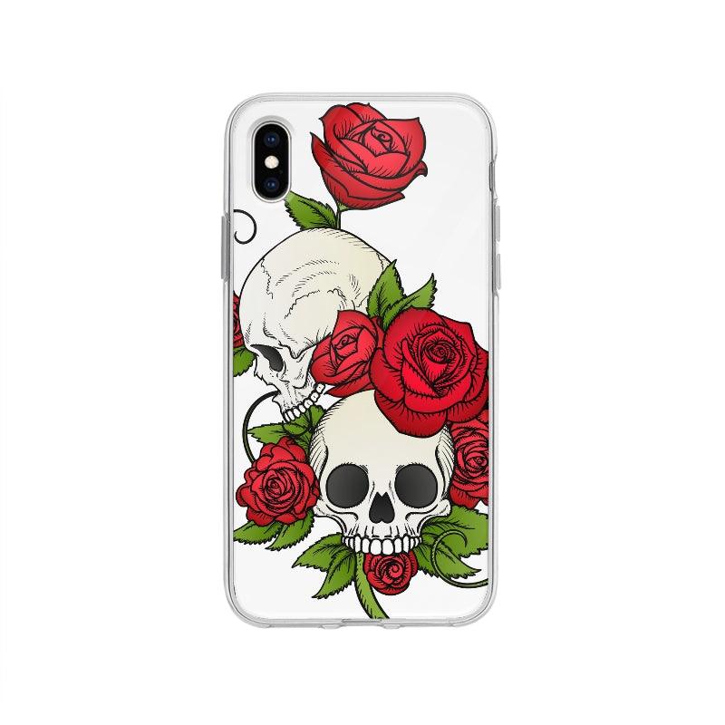 Coque Crânes Et Roses pour iPhone XS Max - Coque Wiqeo 10€-15€, Ella E, Fleur, Illustration, iPhone XS Max, Vintage Wiqeo, Déstockeur de Coques Pour iPhone