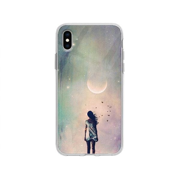 Coque Femme Sous La Lune pour iPhone XS Max - Transparent