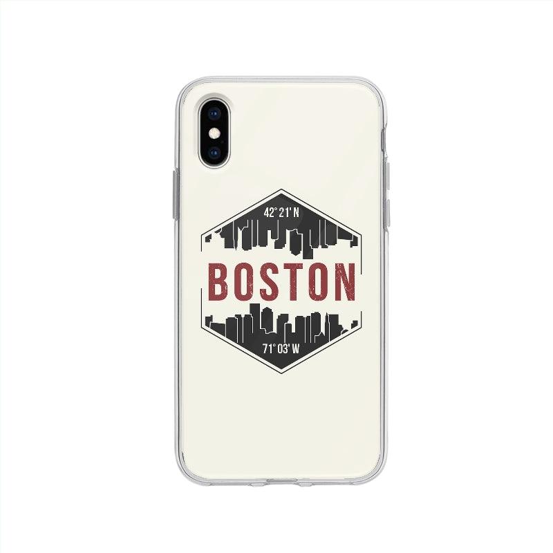 Coque Boston pour iPhone XS - Coque Wiqeo 10€-15€, Fabien R, Géométrie, Illustration, iPhone XS, Voyage Wiqeo, Déstockeur de Coques Pour iPhone