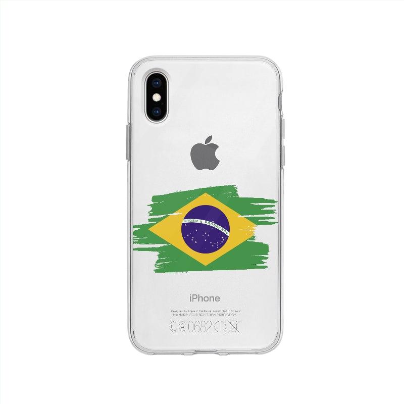 Coque Brésil pour iPhone XS - Coque Wiqeo 10€-15€, Brésil, Drapeau, Giselle D, iPhone XS, Pays Wiqeo, Déstockeur de Coques Pour iPhone
