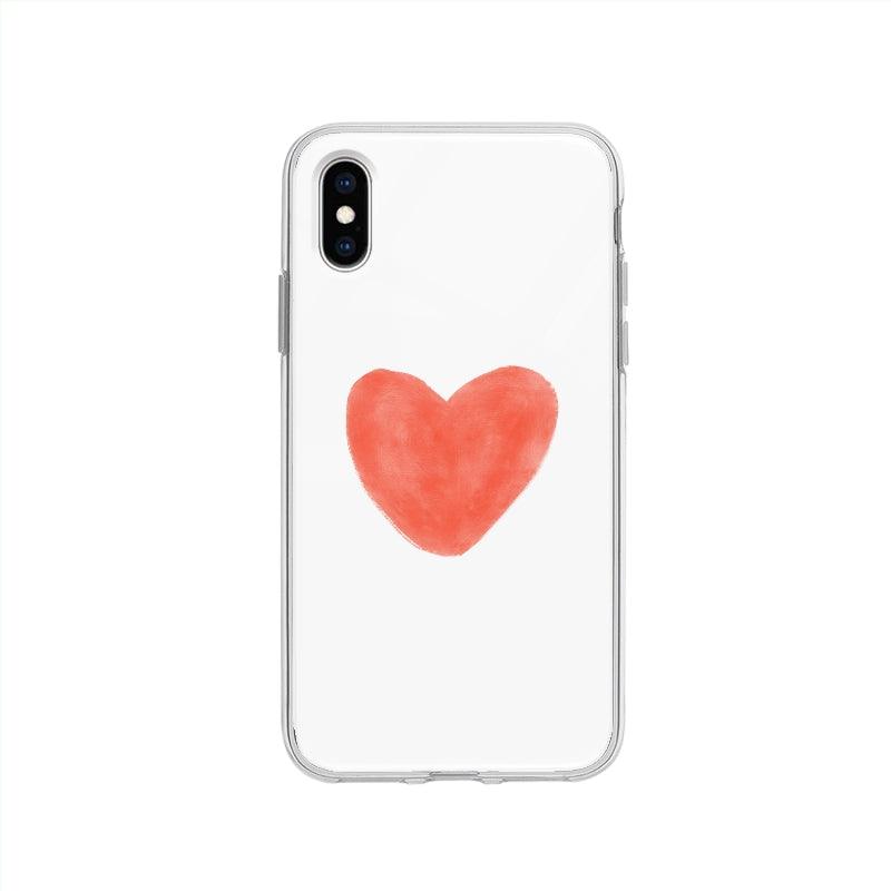 Coque Coeur En Aquarelle pour iPhone XS - Coque Wiqeo 10€-15€, Coeurs, Illustration, iPhone XS, Lydie T Wiqeo, Déstockeur de Coques Pour iPhone