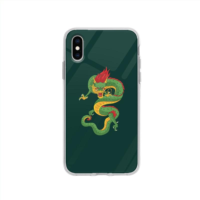 Coque Dragon Vert pour iPhone XS - Coque Wiqeo 10€-15€, Illustration, iPhone XS, Julie M Wiqeo, Déstockeur de Coques Pour iPhone