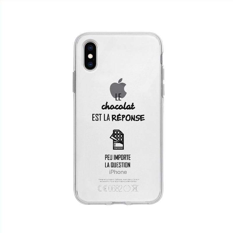 Coque Le Chocolat Est La Réponse pour iPhone XS - Coque Wiqeo 10€-15€, Drôle, Expression, Fierté, Français, iPhone XS, Rachel B, Tempérament Wiqeo, Déstockeur de Coques Pour iPhone