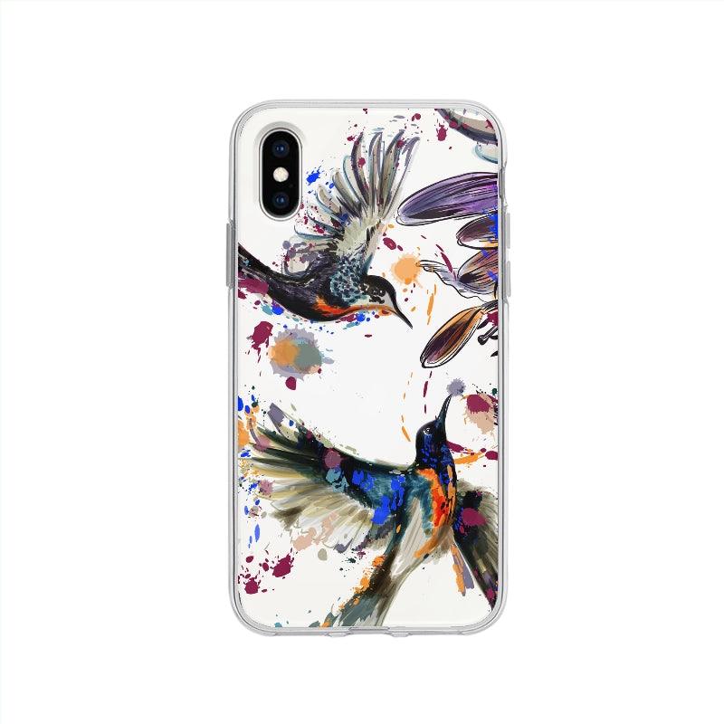 Coque Oiseaux En Aquarelle pour iPhone XS - Coque Wiqeo 10€-15€, Abstrait, Alexis G, Animaux, Illustration, iPhone XS Wiqeo, Déstockeur de Coques Pour iPhone