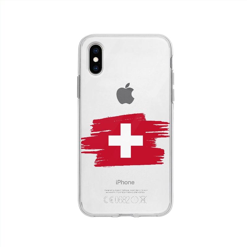 Coque Suisse pour iPhone XS - Coque Wiqeo 10€-15€, Camille H, Drapeau, iPhone XS, Pays, Suisse Wiqeo, Déstockeur de Coques Pour iPhone