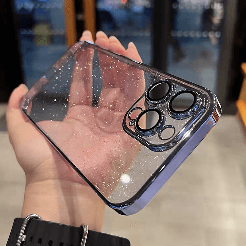 Coque Transparente à Paillettes en Silicone pour iPhone 12 Pro Max - Coque Wiqeo 10€-15€, Coque, iPhone 12 Pro Max, Scintillante, Silicone, Transparente Wiqeo, Déstockeur de Coques Pour iPhone