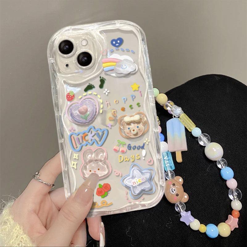 Coque Transparente avec Bracelet Mignon pour iPhone 15 Plus - Coque Wiqeo 15€-20€, Chaine, Coque, iPhone 15 Plus, Silicone Wiqeo, Déstockeur de Coques Pour iPhone